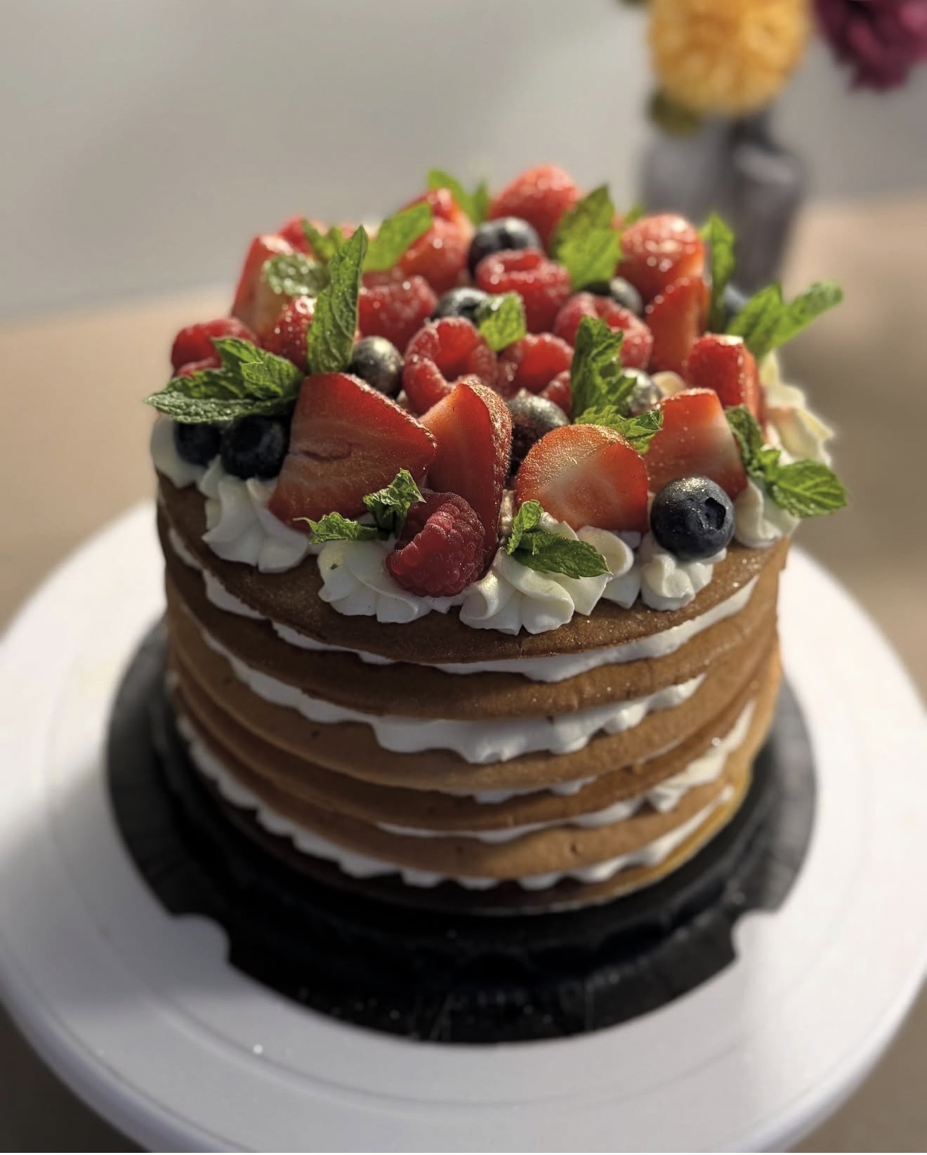 Ivory & Sage Floral Wedding Tier